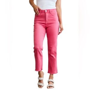 RFM Los Angeles Women’s Pink Crop Jeans with Raw Hem Size 11/30